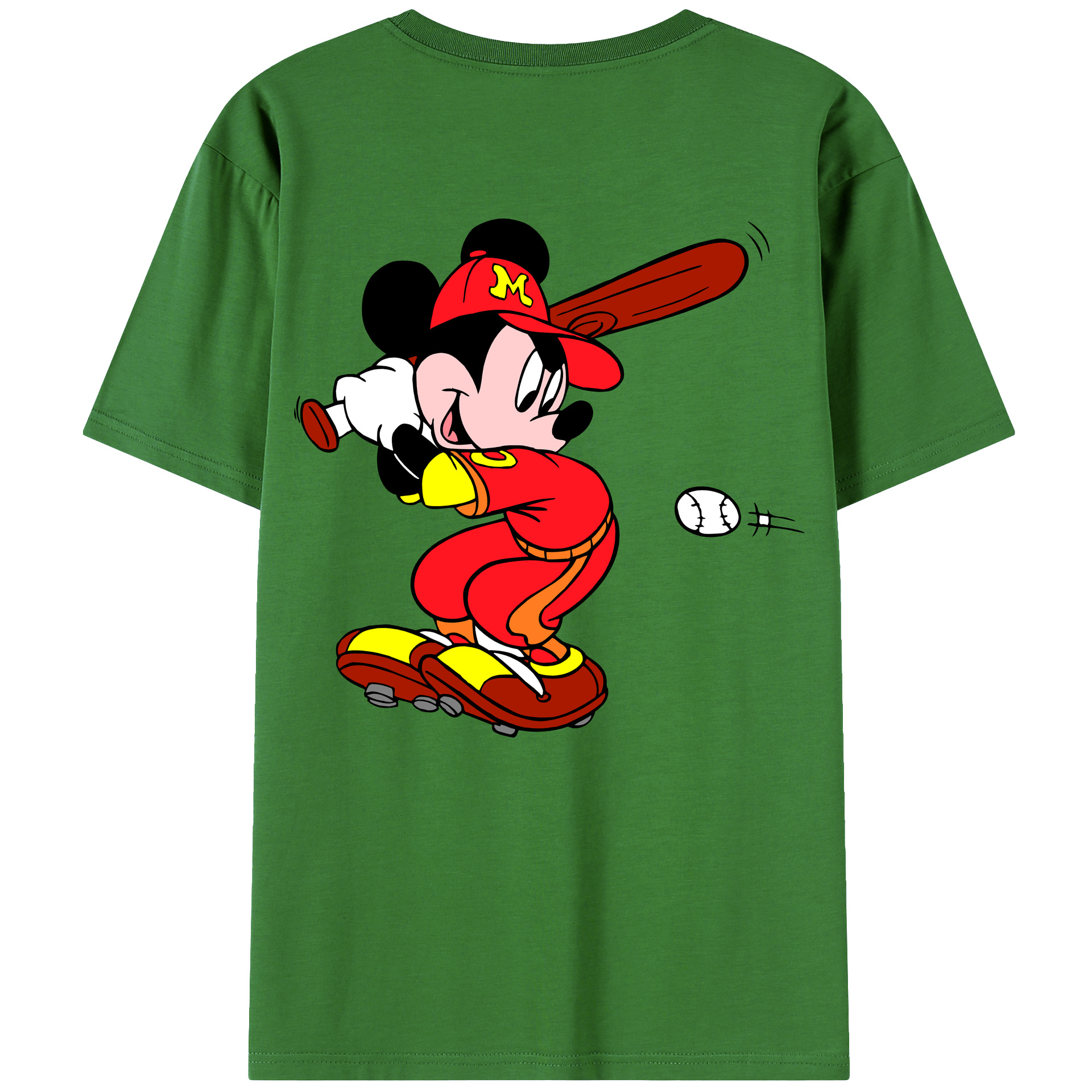 （画像用） ミッキーマウス Mickey Mouse レディース半袖Tシャツ(バックプリント)